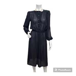 Vintage Donna Morgan Sheer Mobwife Black Dress Size 9/10